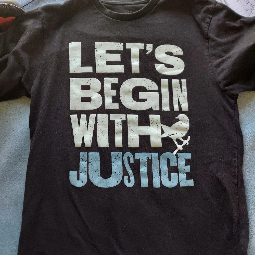 To Kill a Mockingbird Black Blue Long Sleeve T-Shirtβ Let's Begin with Justice